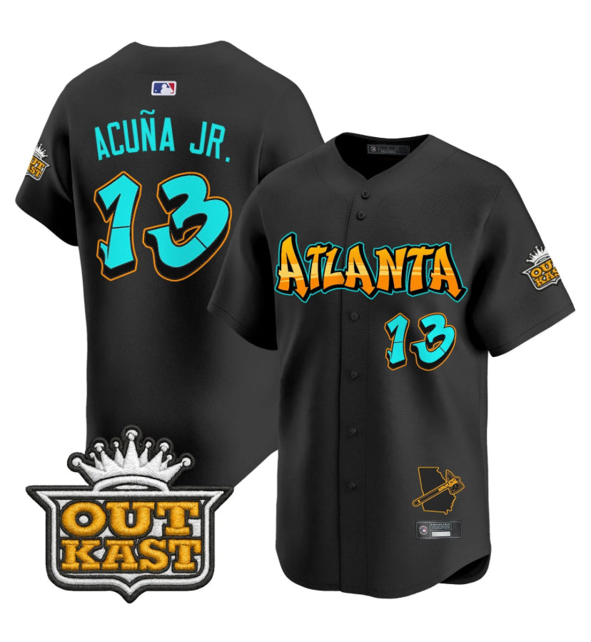 Braves Acuna Jr Graffiti BLK XL