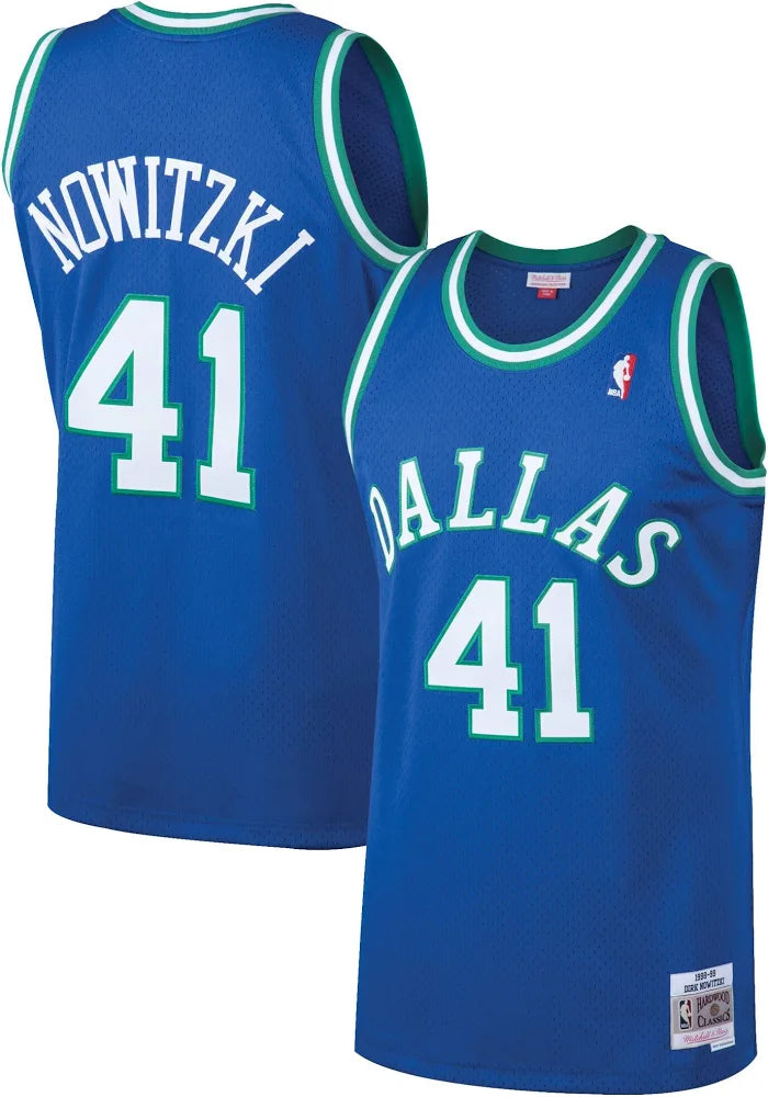 Mavericks Nowitzki Throwback Blue