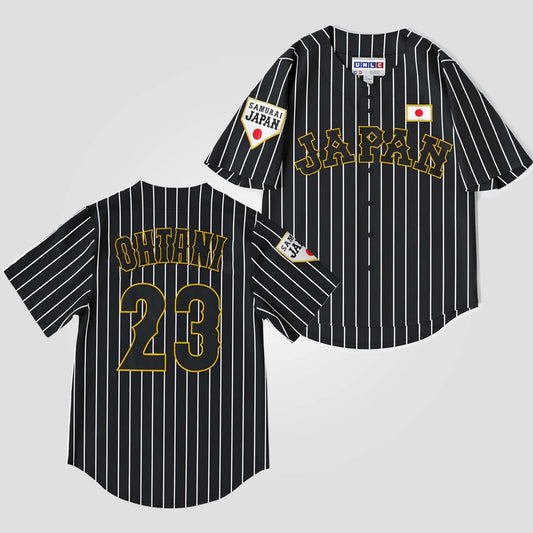 Dodgers Ohtani WBC BLK Pinstripe