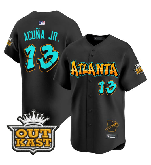 Braves Acuna Jr Graffiti BLK XL