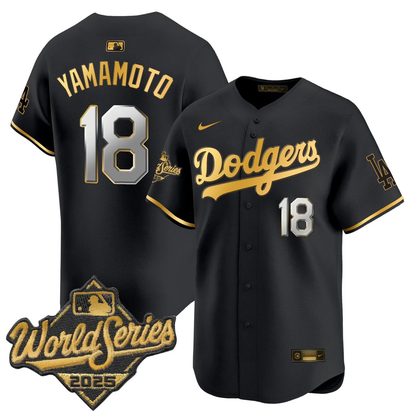 Dodgers Yamamoto Black and Gold